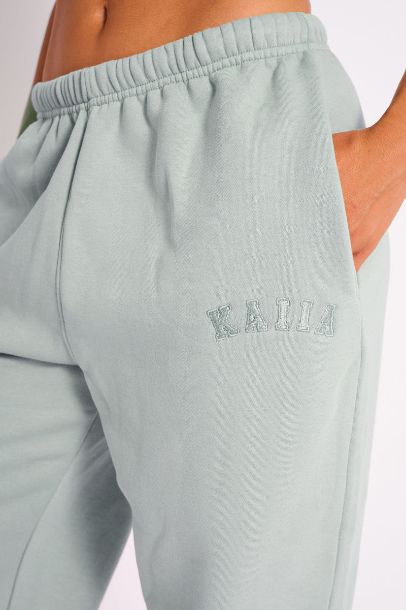 Kaiia Logo Cuffed Joggers Sage Green