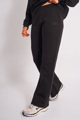 Kaiia Bubble Logo Wide Leg Joggers Black