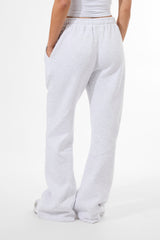 Kaiia Wide Leg Sweat Pants In Grey Marl