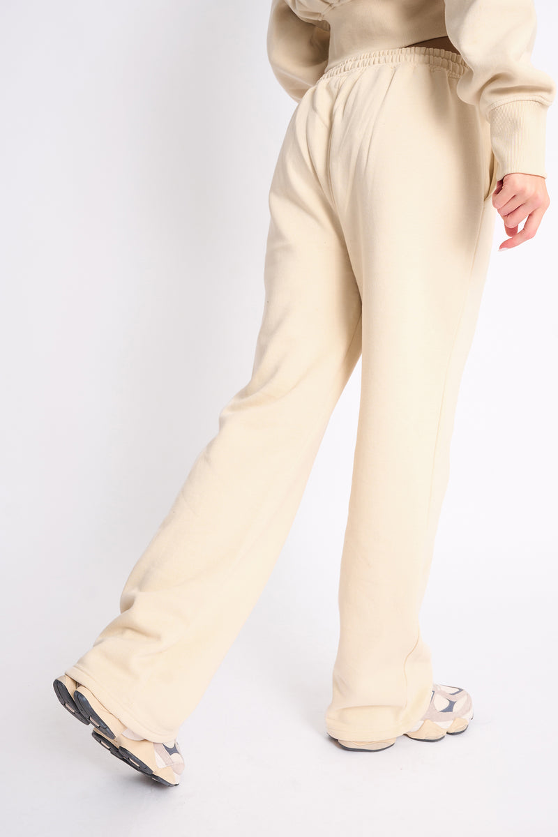 Kaiia Sport Wide Leg Joggers Buttercream