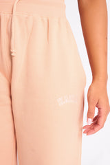 Kaiia Logo Wide Leg Joggers Apricot