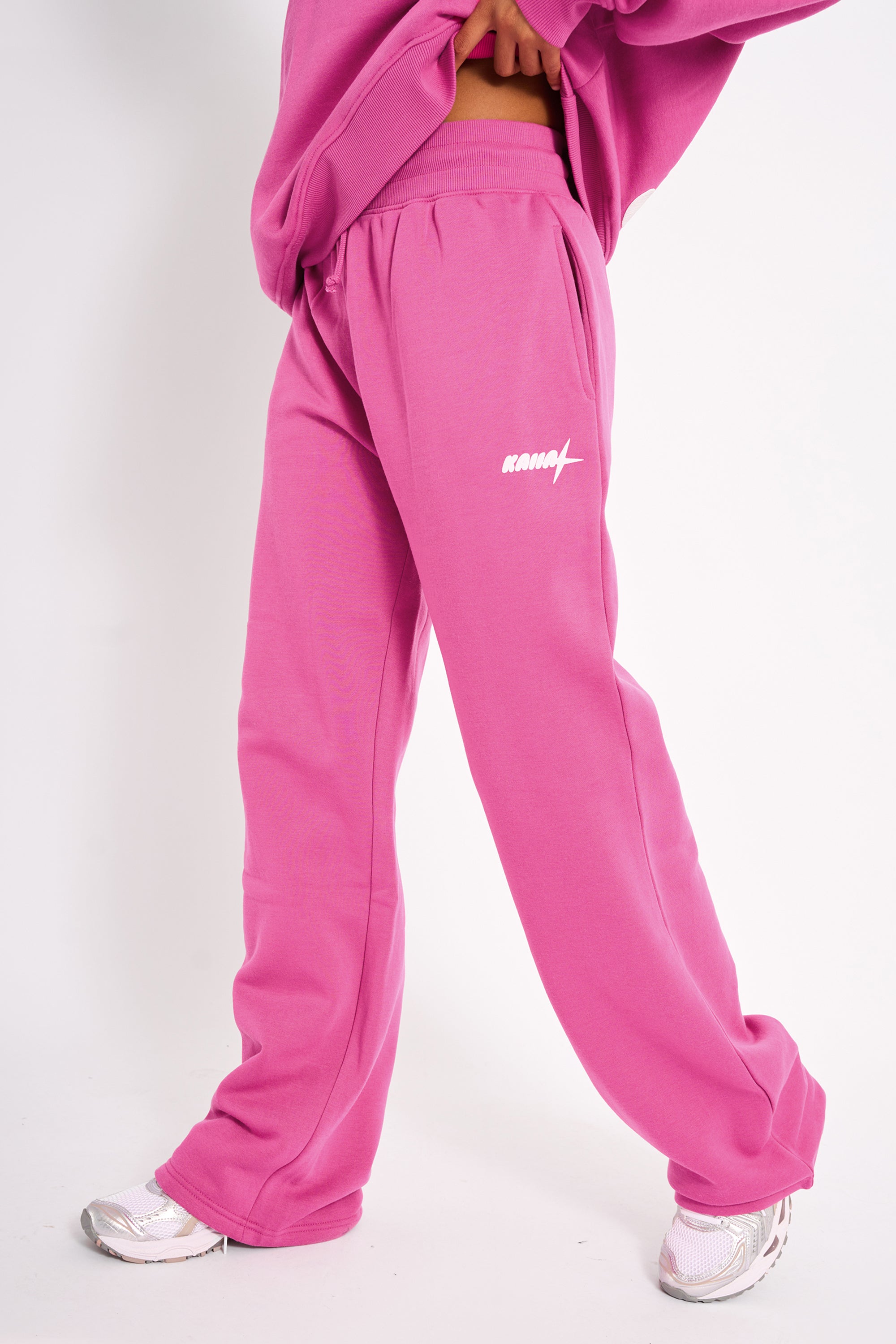 Kaiia Star Wide Leg Joggers Hot Pink