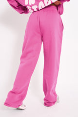 Kaiia Star Wide Leg Joggers Hot Pink