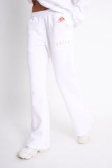 Kaiia Logo Wide Leg Joggers White & Sand