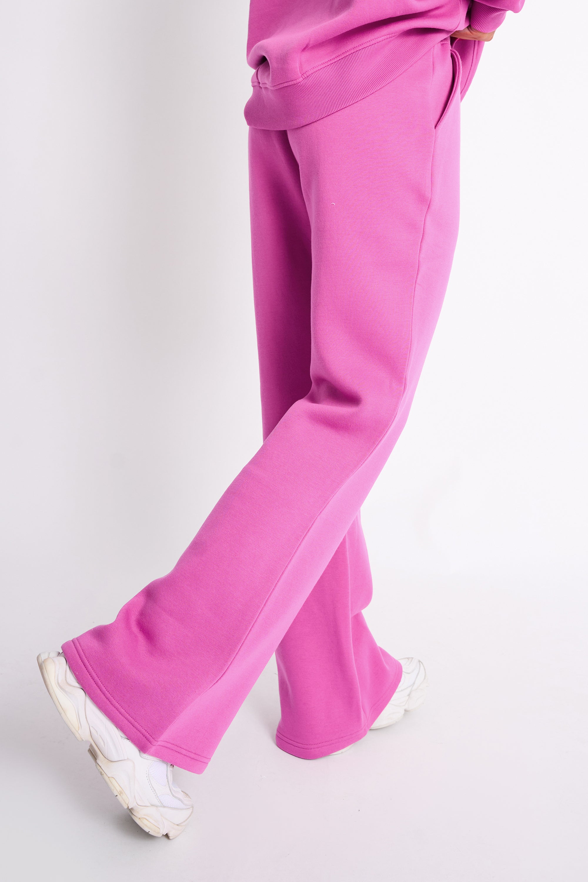 Kaiia Logo Wide Leg Joggers Bubblegum Pink