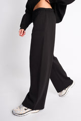 Kaiia Logo Wide Leg Joggers Black