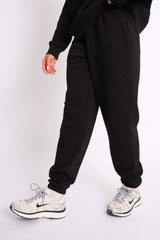 Kaiia Logo Cuffed Joggers Black