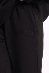 Kaiia Logo Cuffed Joggers Black On Black