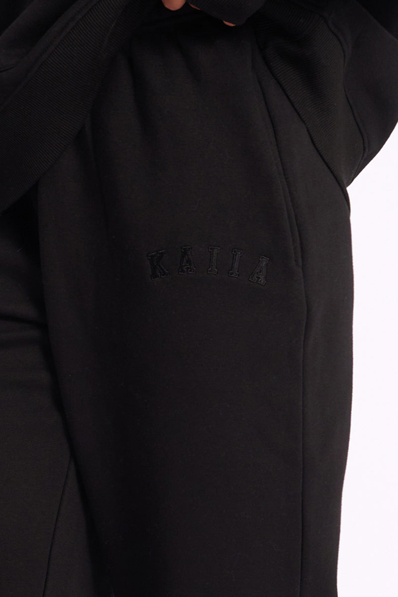 Kaiia Logo Cuffed Joggers Black