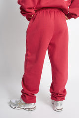 Kaiia Snowflake Logo Cuffed Joggers Red