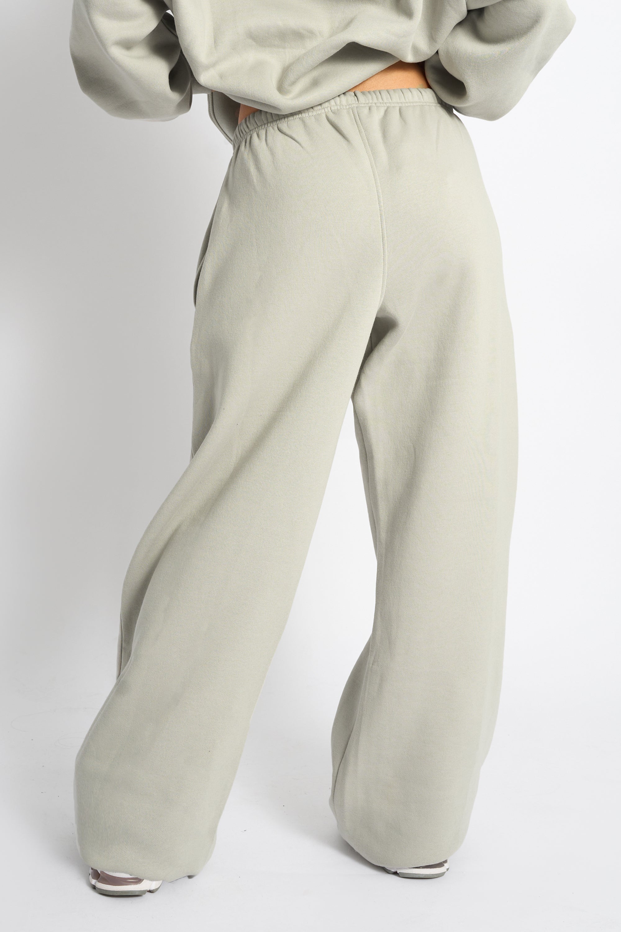 Kaiia Logo Wide Leg Joggers Pebble