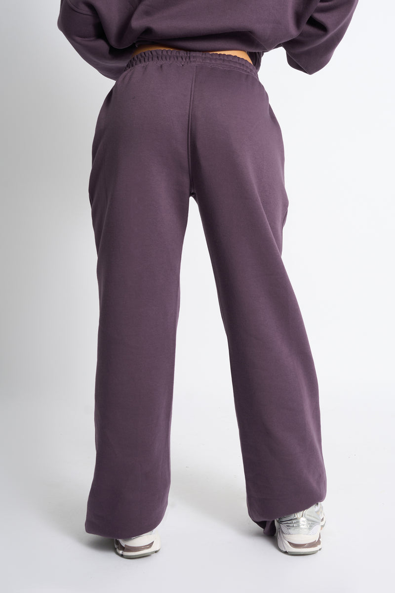 Kaiia Logo Wide Leg Joggers Deep Purple