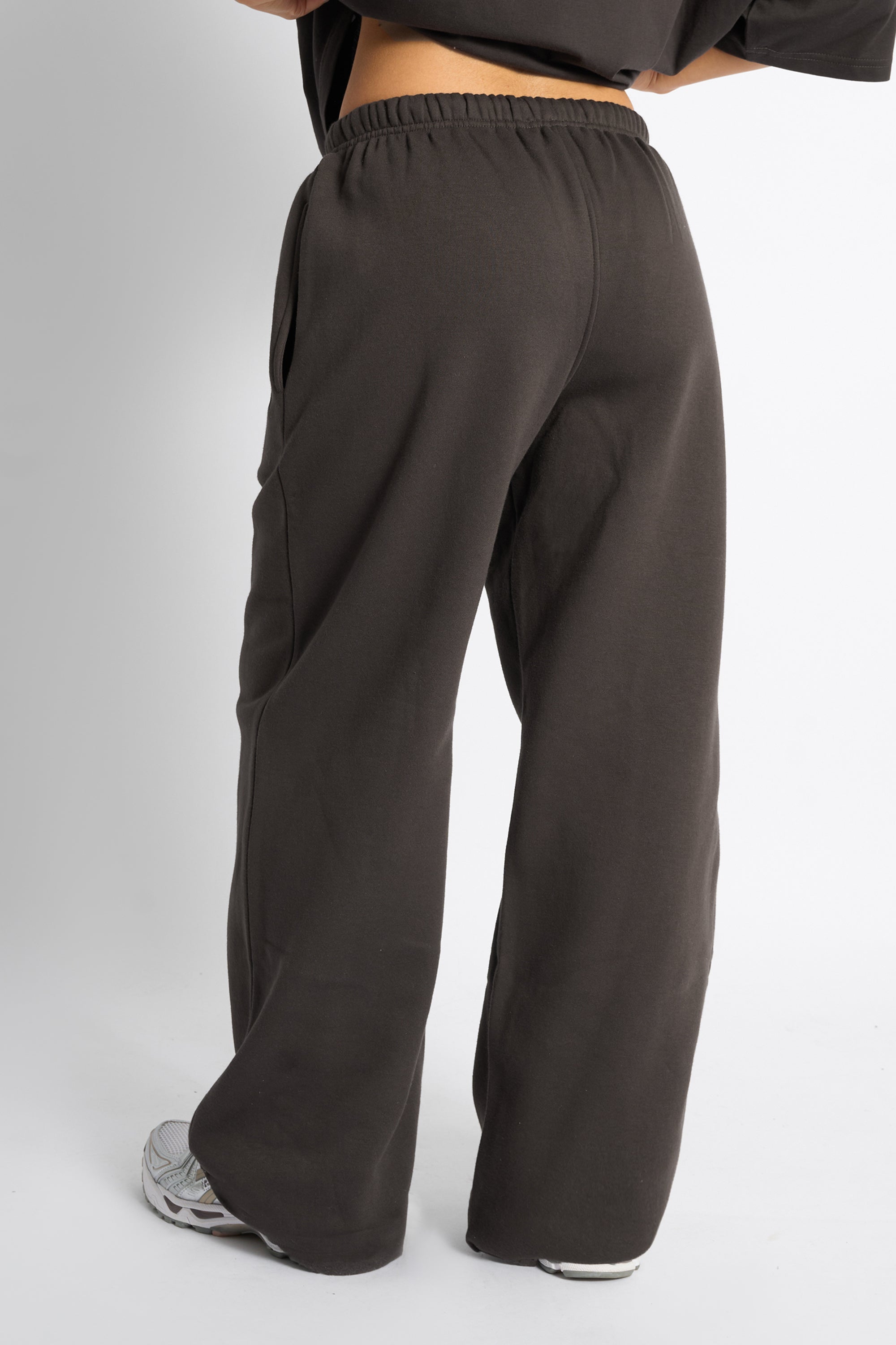 Kaiia Logo Wide Leg Joggers Chocolate