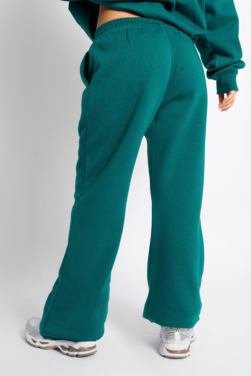 Kaiia Logo Wide Leg Joggers Teal