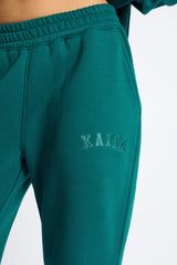 Kaiia Logo Wide Leg Joggers Teal