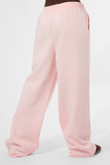 Kaiia Puff Print Wide Leg Joggers Baby Pink