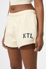 Kaiia KTL Logo Mini Sweat Shorts Buttercream