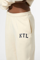 Kaiia KTL Logo Cuffed Joggers Buttercream