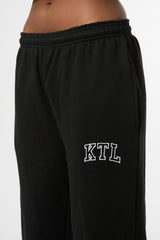 Kaiia KTL Logo Wide Leg Joggers Black