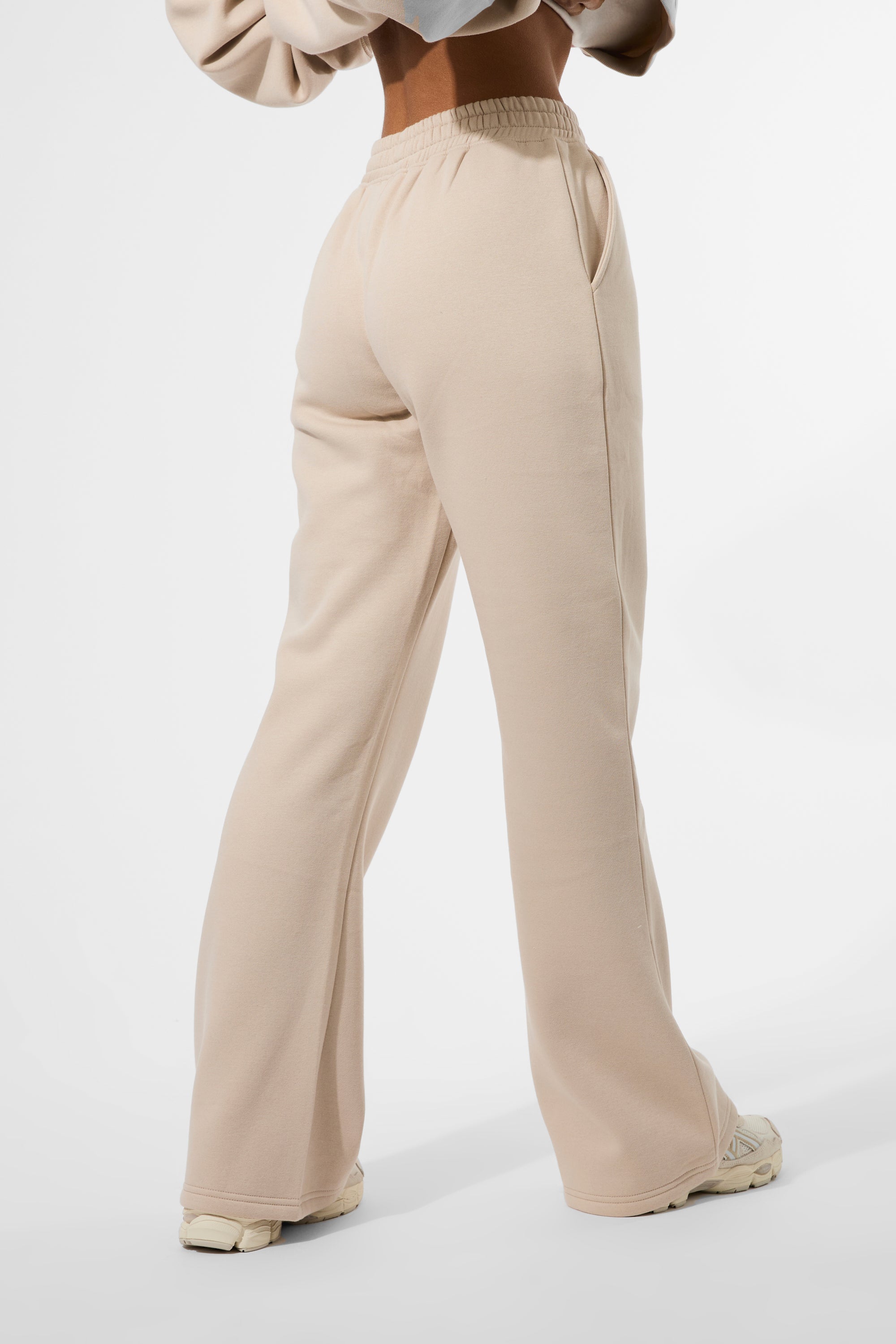 Kaiia Logo Wide Leg Joggers Truffle