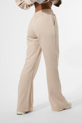 Kaiia Logo Wide Leg Joggers Truffle