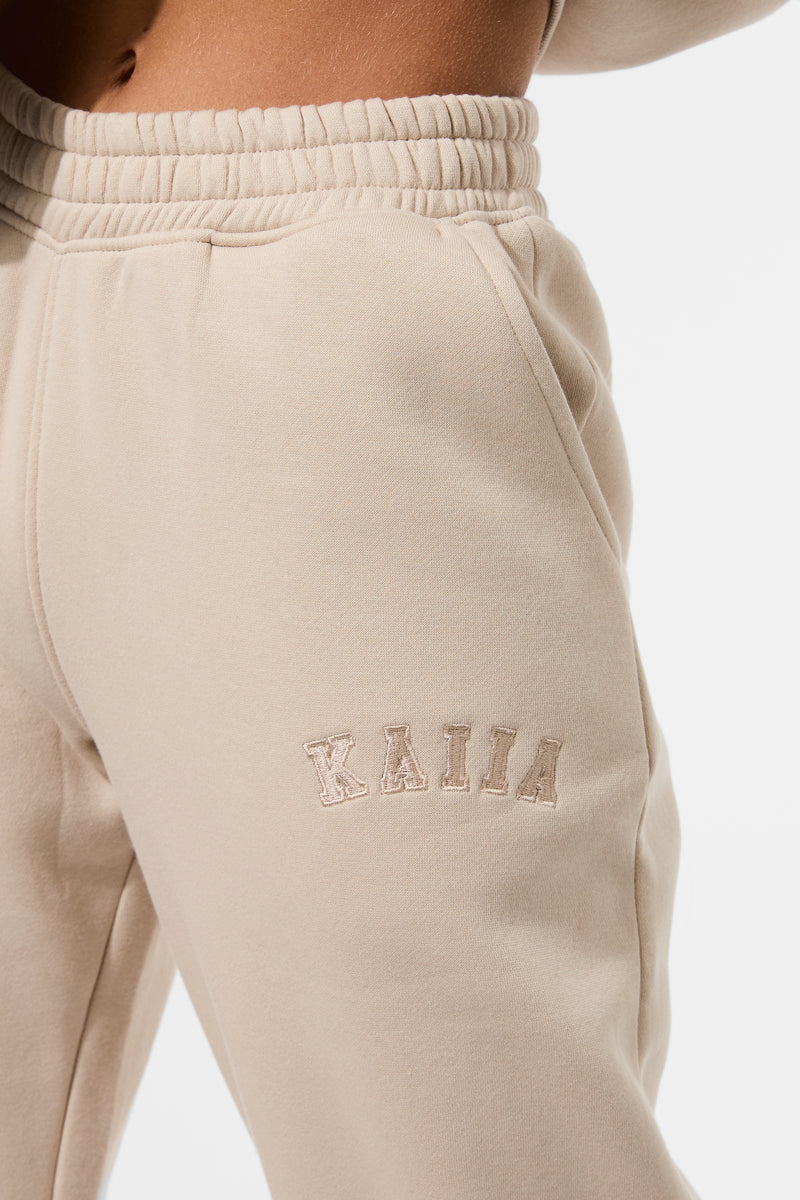 Kaiia Logo Wide Leg Joggers Truffle