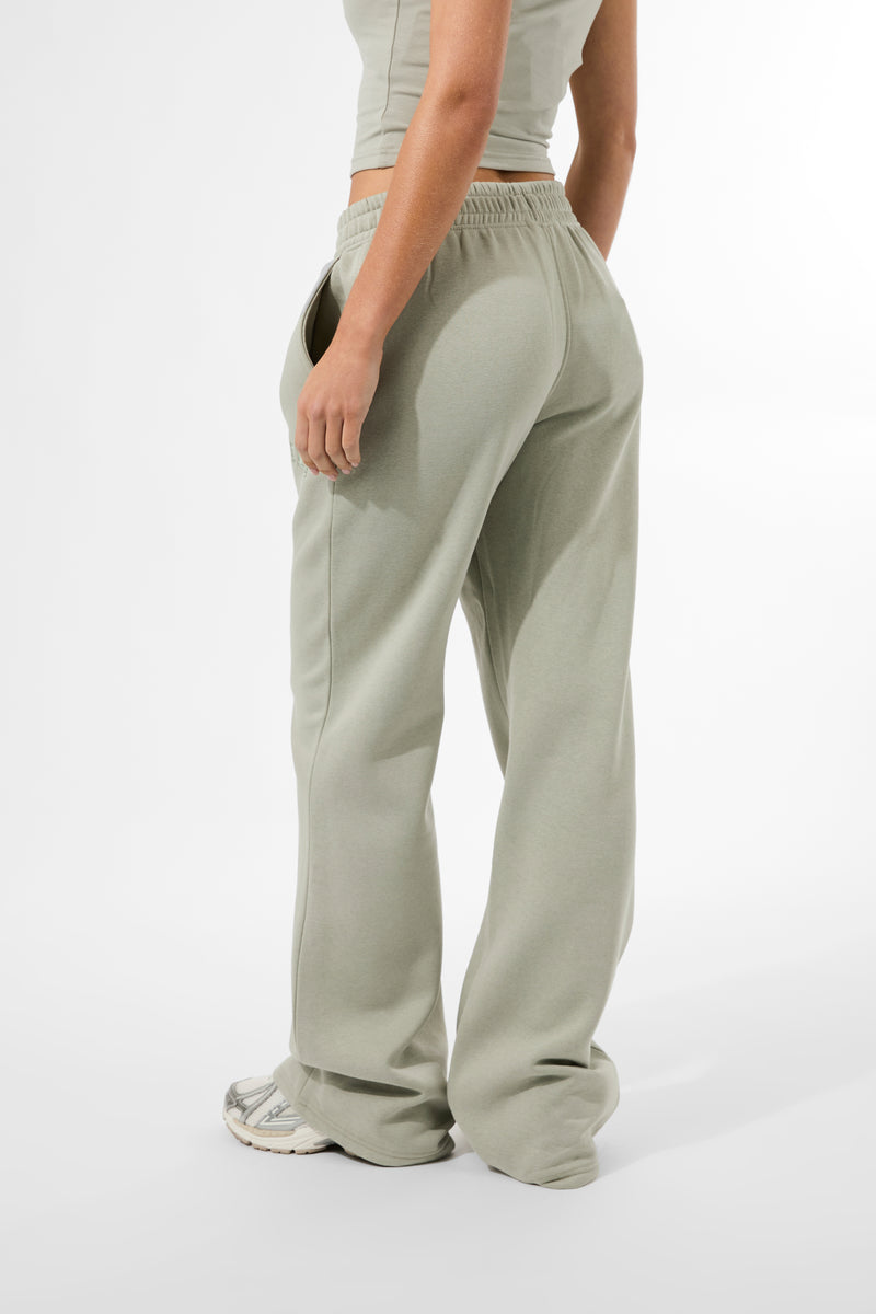 Kaiia Logo Wide Leg Joggers Matcha