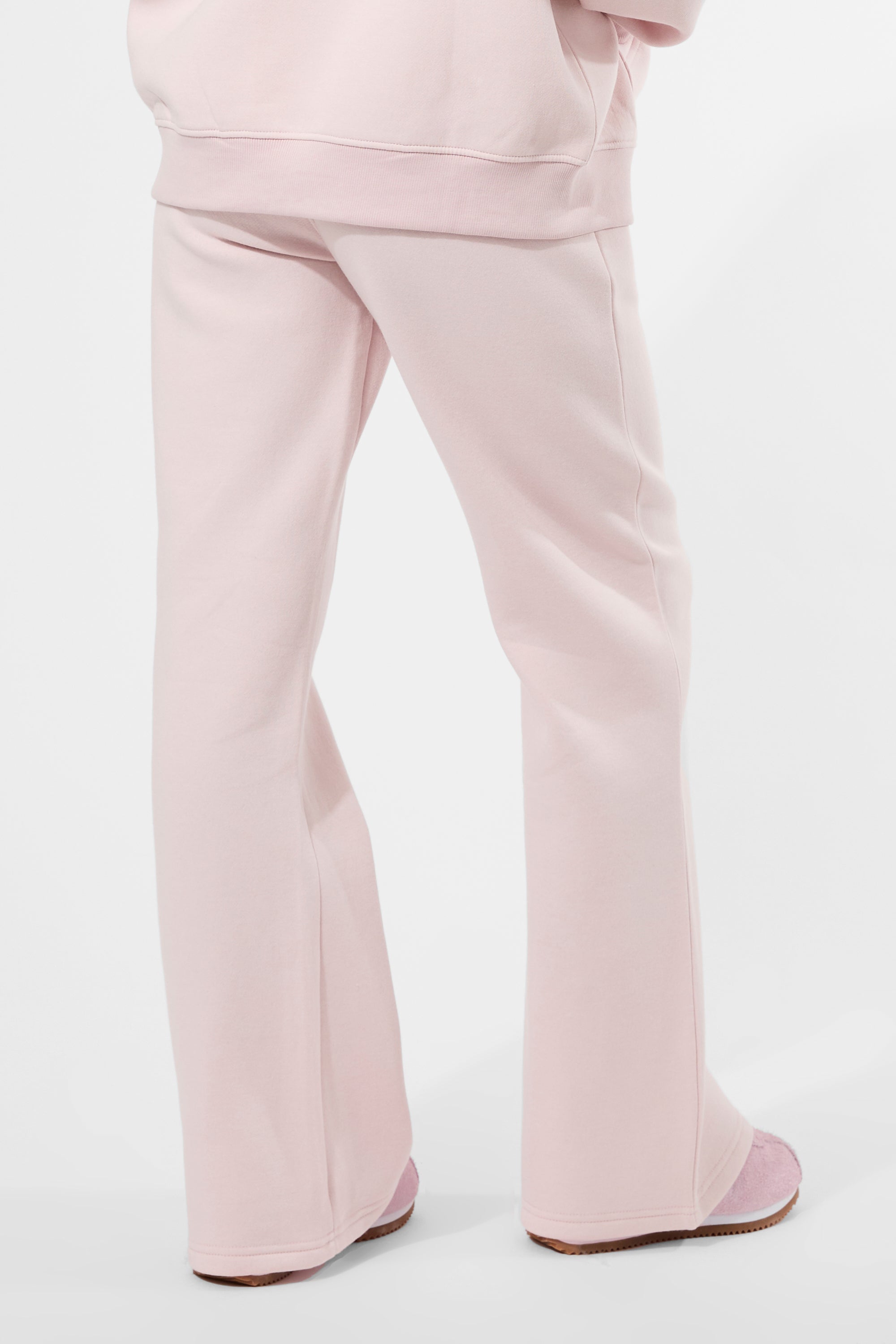 Kaiia Logo Wide Leg Joggers Pink Chai