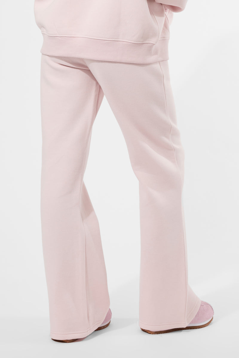 Kaiia Logo Wide Leg Joggers Pink Chai