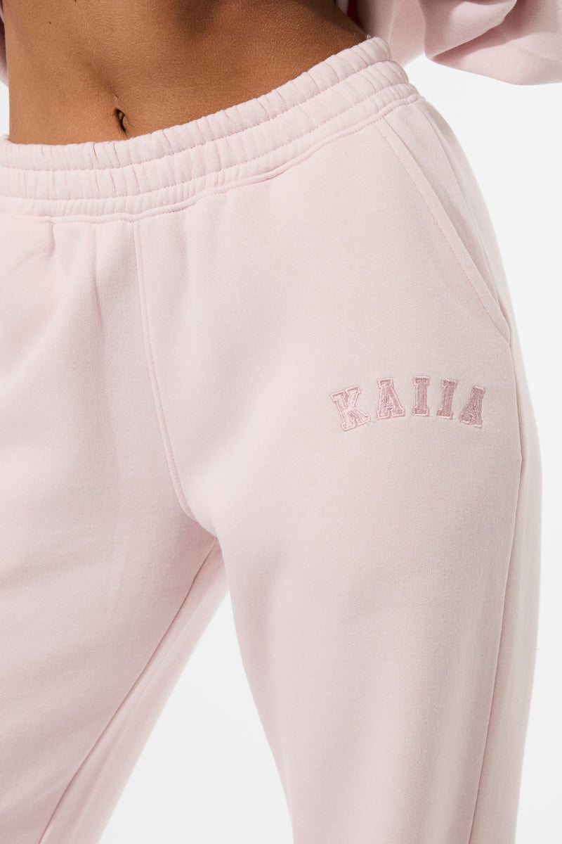 Kaiia Logo Wide Leg Joggers Pink Chai