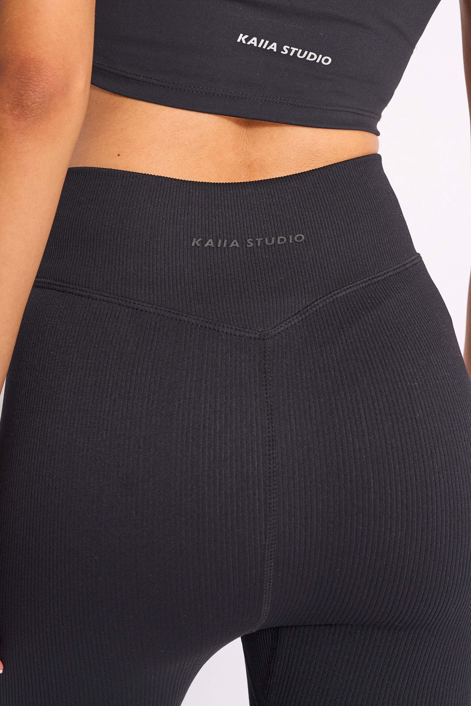 Kaiia Premium Ribbed Legging Black