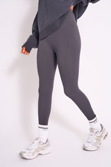 Kaiia Premium Ribbed Legging Dark Grey