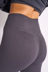 Kaiia Premium Ribbed Legging Dark Grey