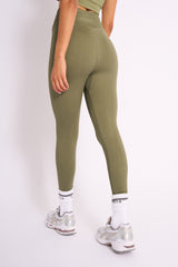 Kaiia Premium Ribbed Legging Khaki