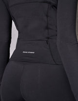 Kaiia Sculpt Long Sleeve Zip Through Fitted Jacket Black