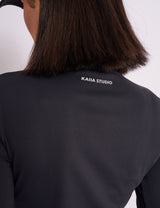 Kaiia Sculpt Long Sleeve Fitted T-shirt Black