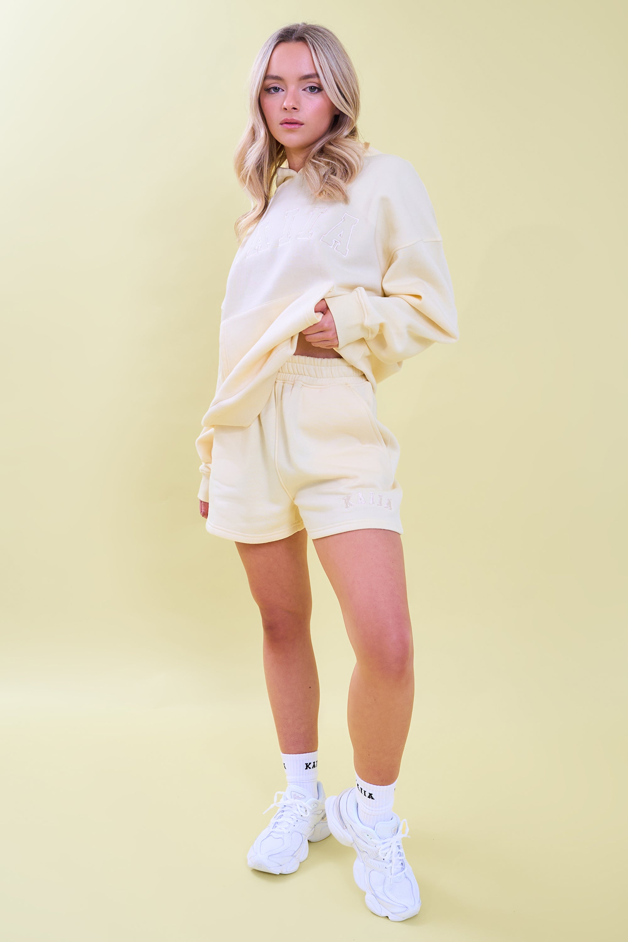 Kaiia Logo Sweat Shorts Lemon