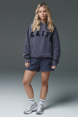 KAIIA LOGO RELAXED SWEAT SHORT DARK GREY