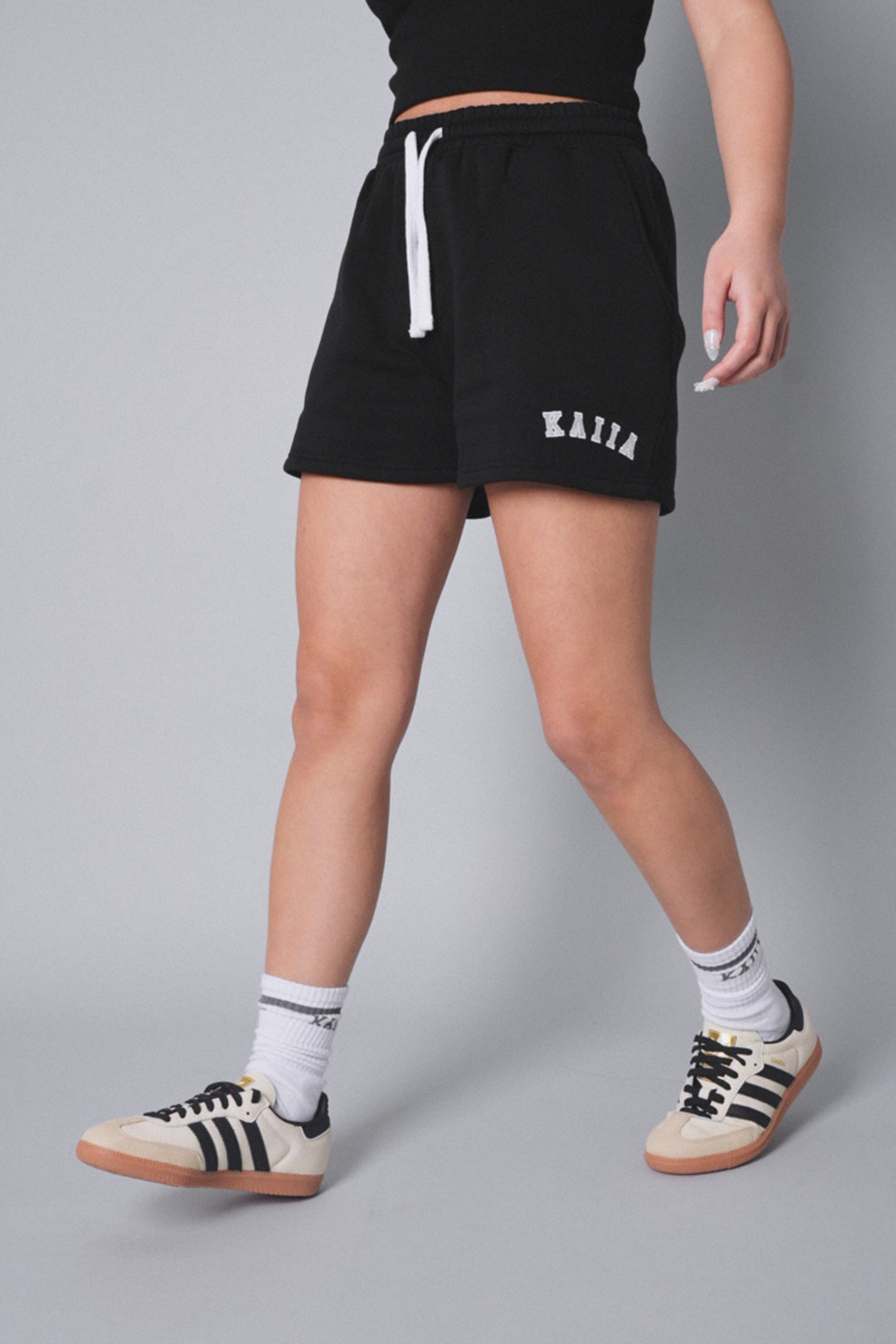 Kaiia Relaxed Sweat Shorts Black