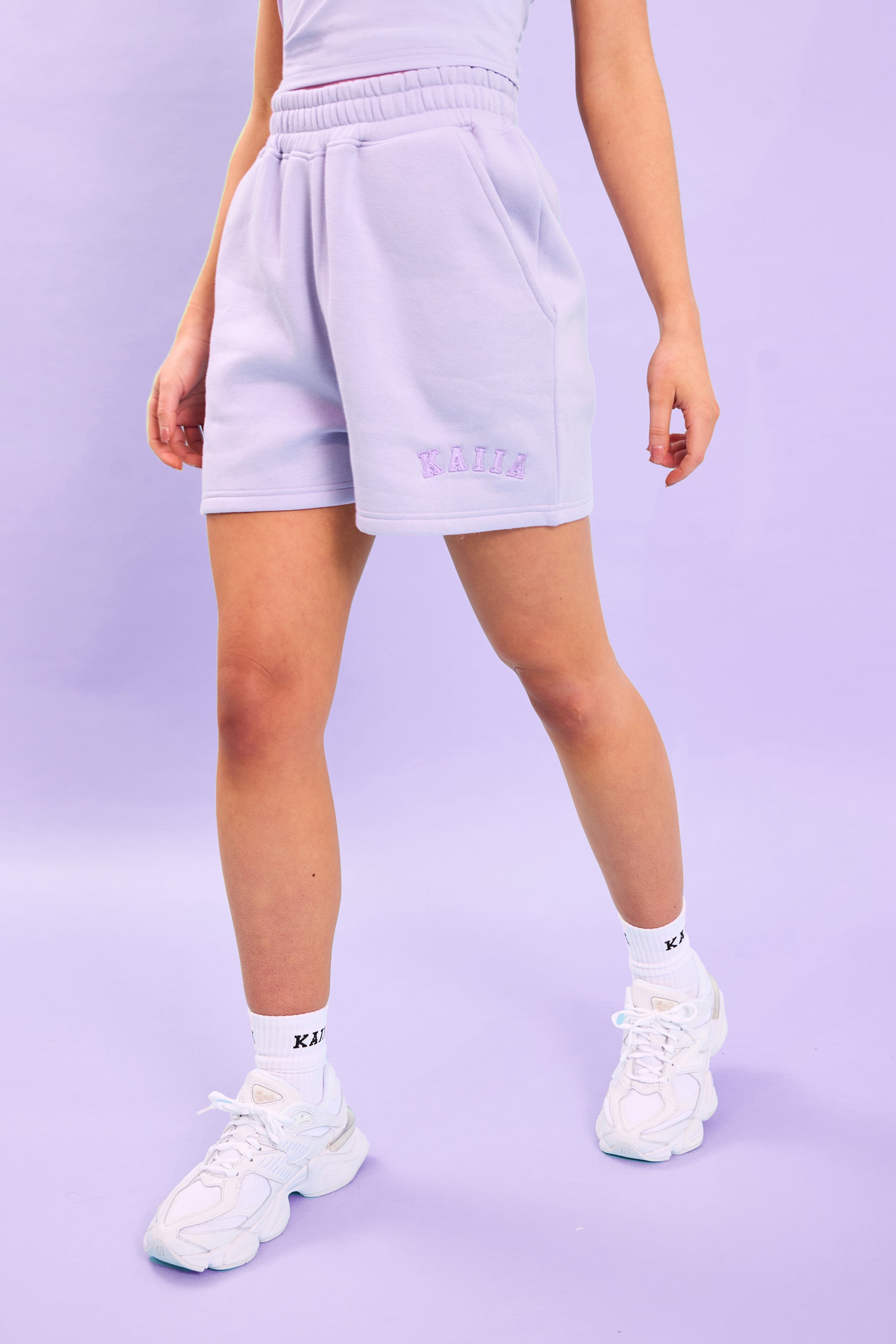 Kaiia Logo Sweat Shorts Lilac