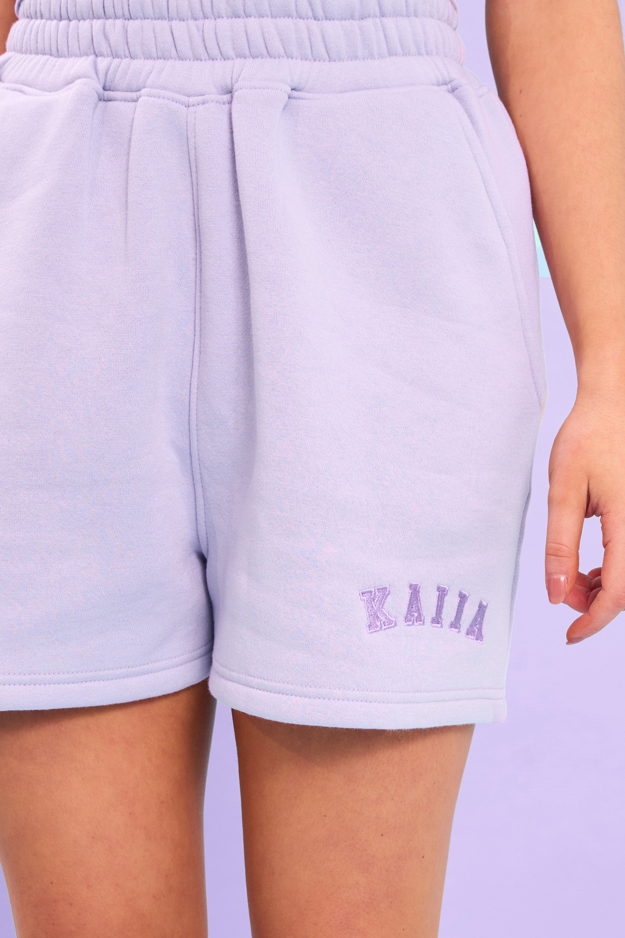 Kaiia Logo Sweat Shorts Lilac