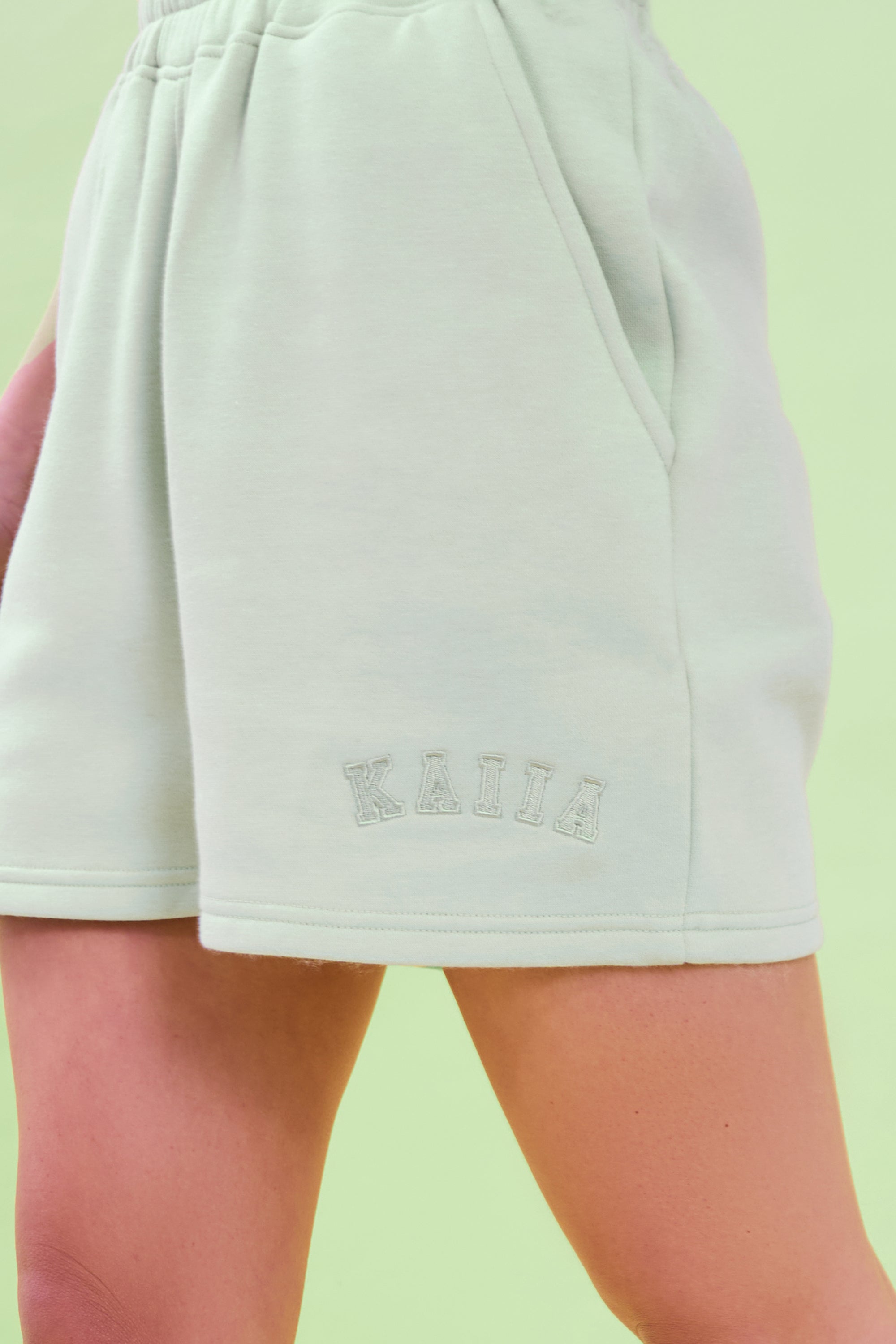 Kaiia Logo Sweat Shorts Light Green