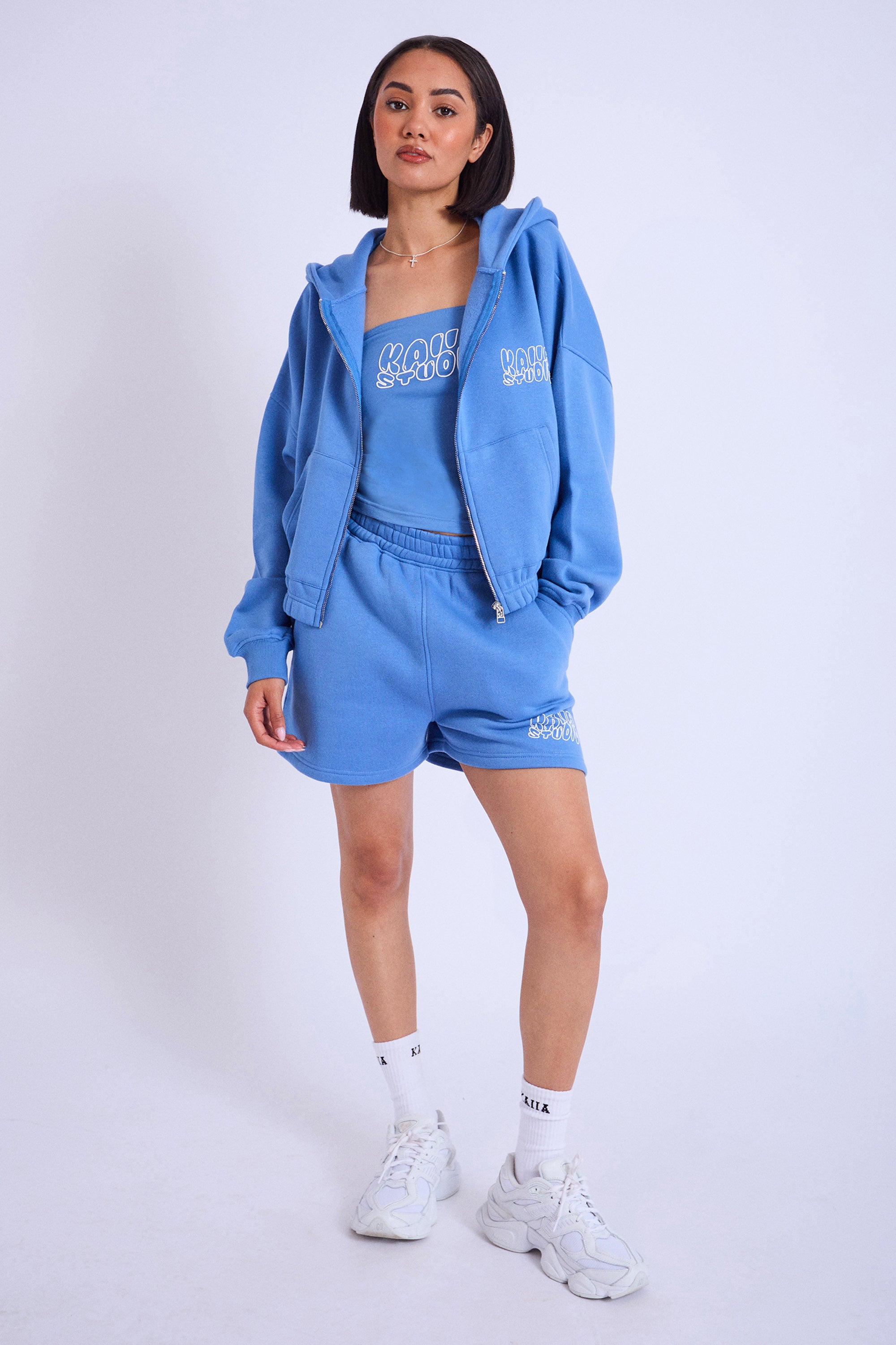 Kaiia Studio Bubble Logo Sweat Shorts Blue