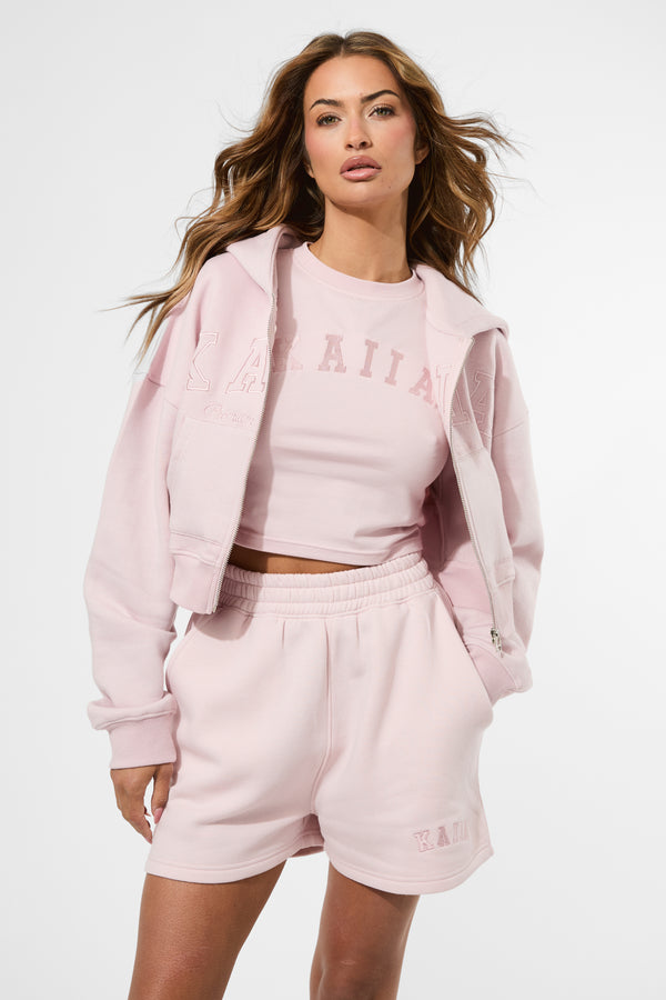 Kaiia Logo Sweat Shorts Pink Chai