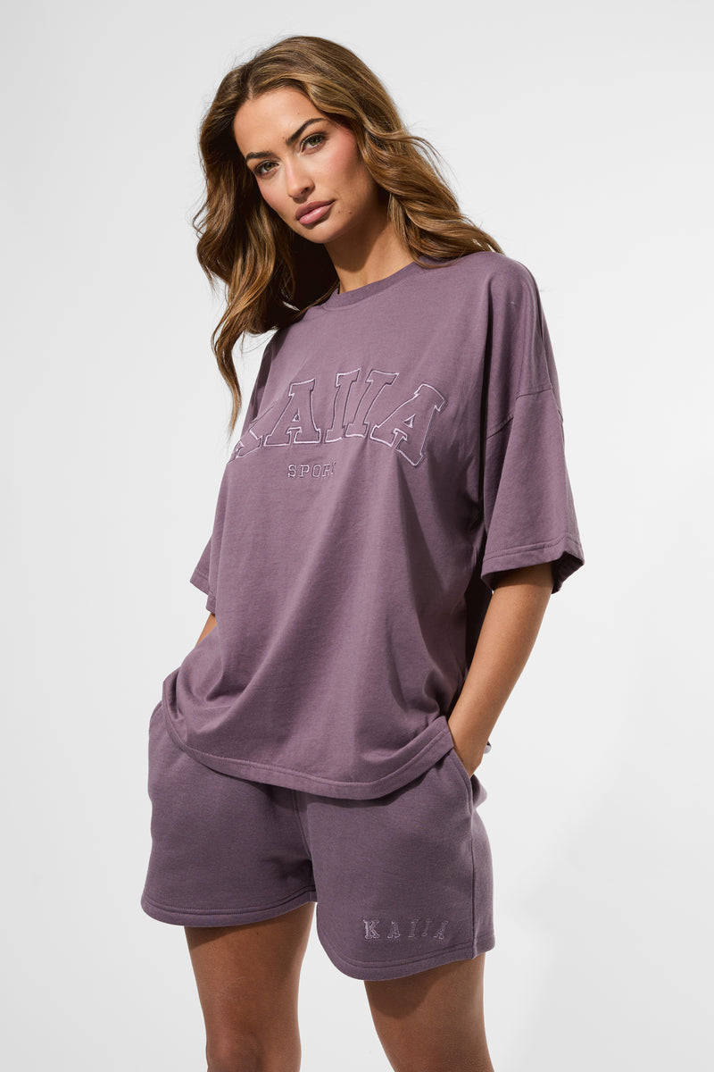 Kaiia Logo Sweat Shorts Elderberry