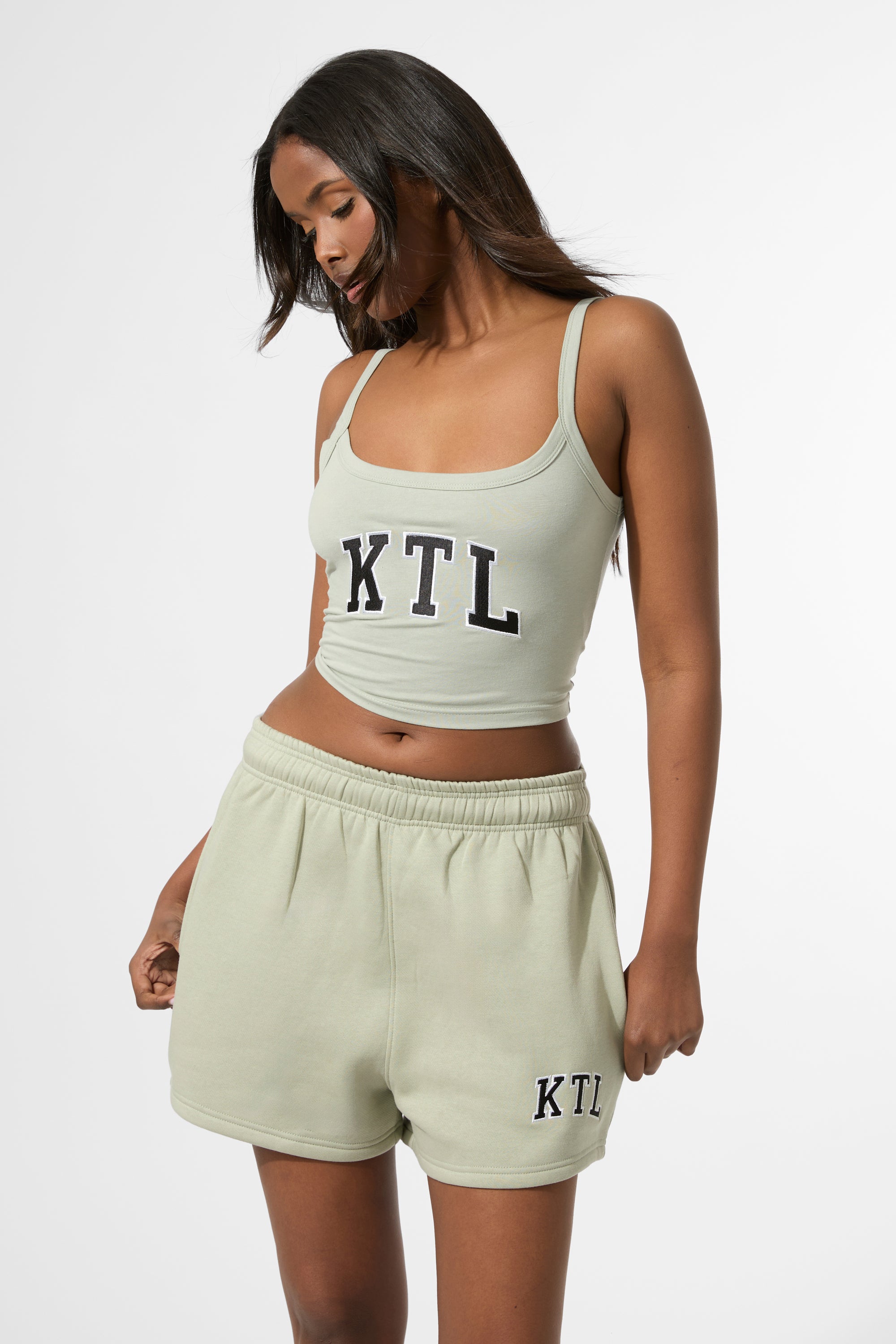 Kaiia KTL Logo Sweat Shorts Sage