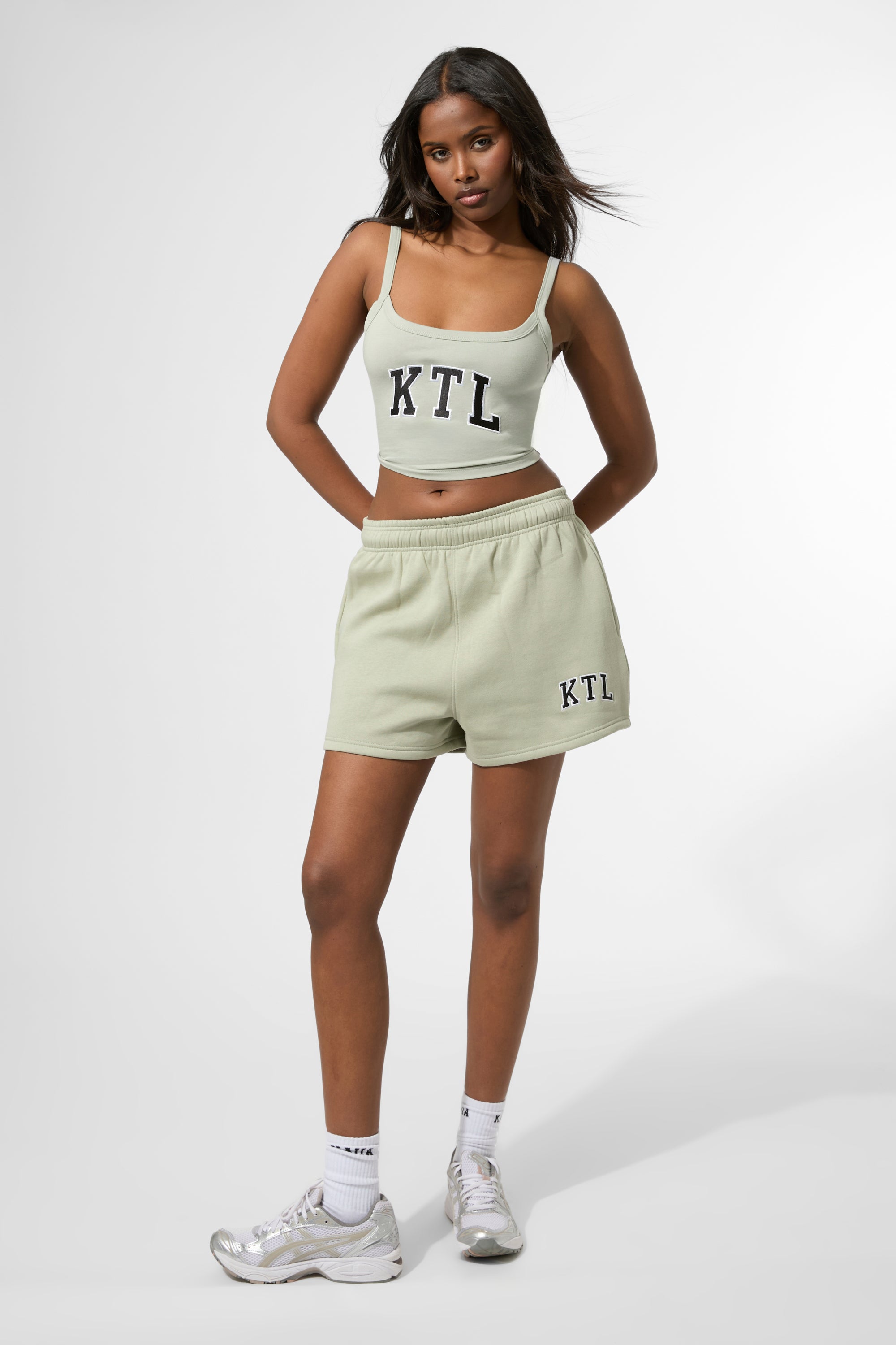 Kaiia KTL Logo Sweat Shorts Sage