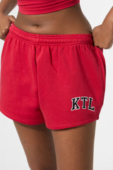 Kaiia KTL Logo Mini Sweat Shorts Red