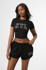 Kaiia KTL Logo Mini Sweat Shorts Black