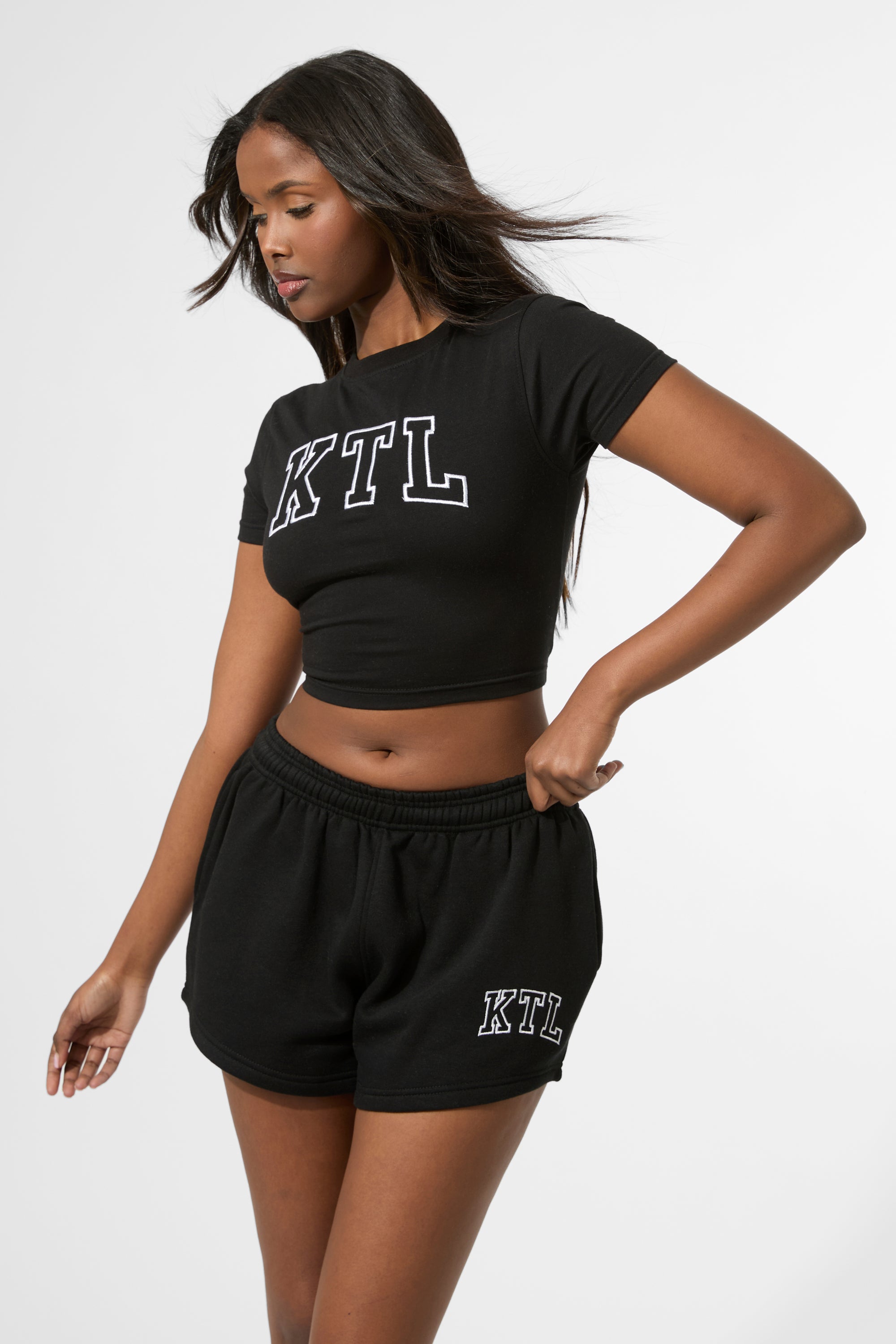 Kaiia KTL Logo Mini Sweat Shorts Black